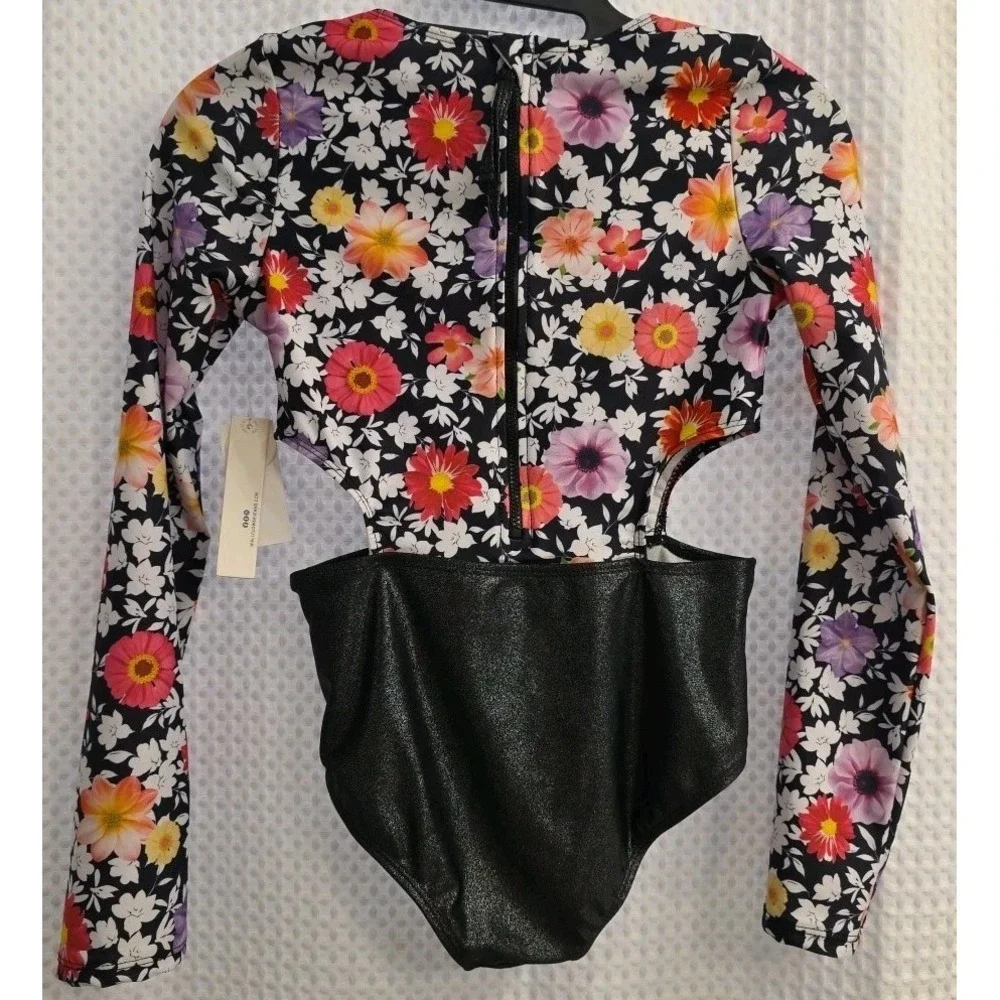 New Girls Size 4 Wallflower Floral One Piece‎ Swimsuit With Cut Out